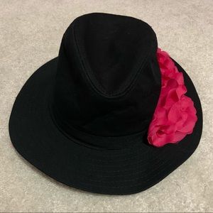 Black Floral Fedora Hat
